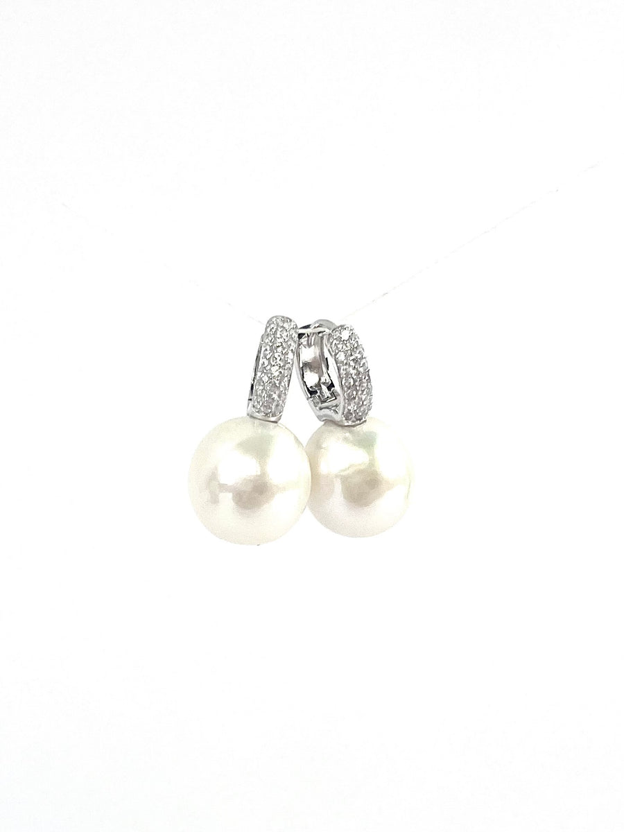 KINDLE Girls Pearl & C/Z Earrings:- HSE177A main image 1